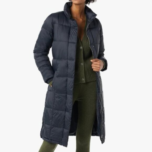 Amazon Essentials Lightweight Quilted Longer Length Coat - Black - Picture 1 of 9